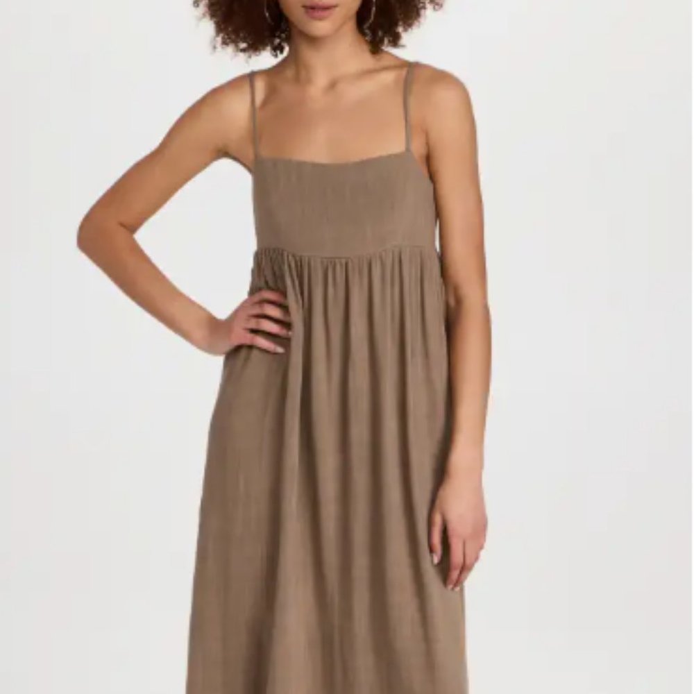 Rachel Pally Empre Waist Linen Ruby Maxi Dress Size Medium